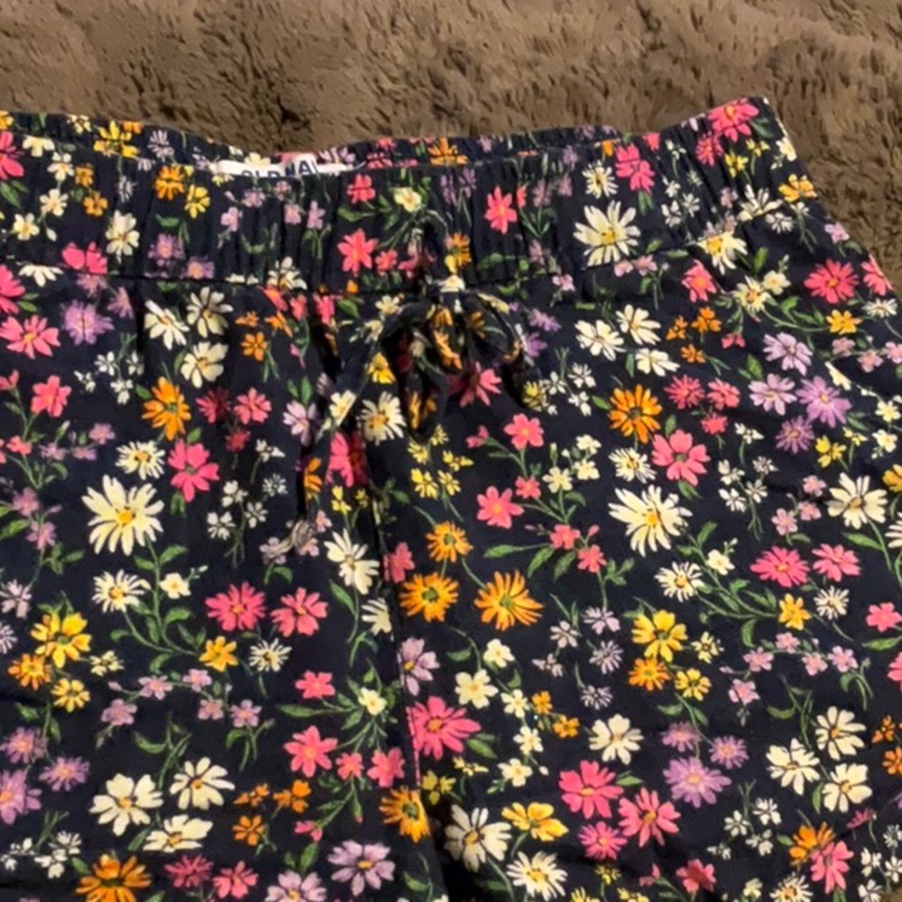 OLD NAVY GIRLS NAVY FLORAL SHORTS SIZE L 10/12 - Picture 4 of 9